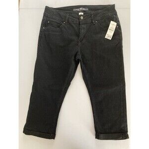 Diamond & Threads Women’s Size 18 NWT Black Cuffed Denim Capris Excellent New